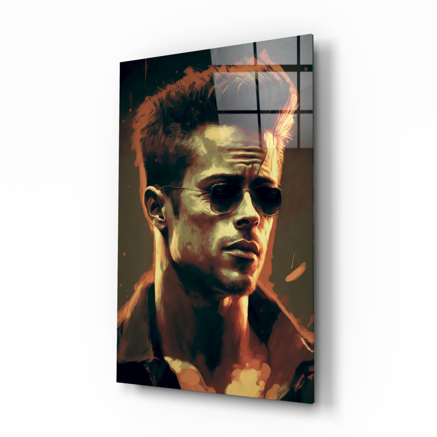 Fight Club - Tyler Durden Glass Wall Art  || Designer Collection.