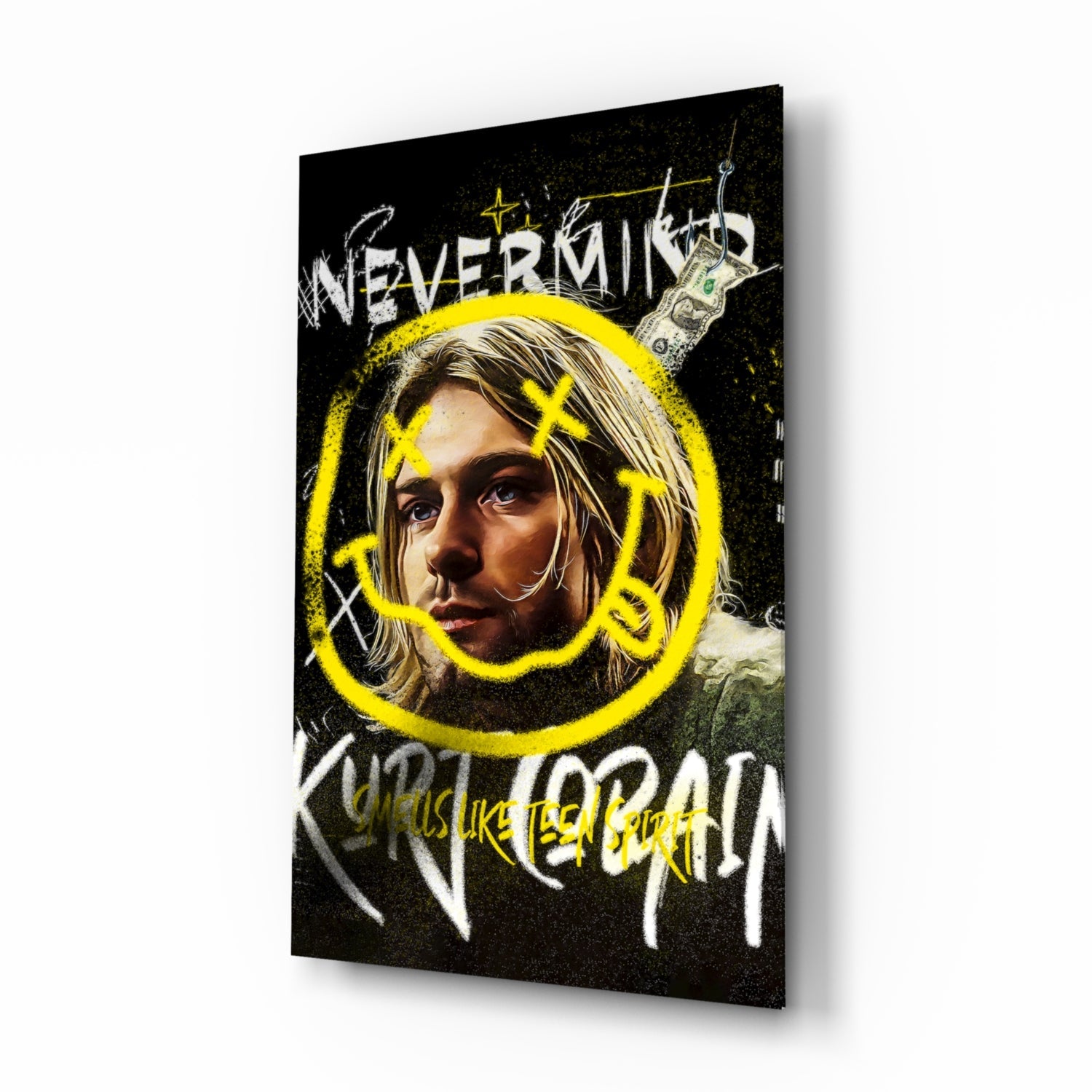 Kurt Cobain Glass Wall Art || Designer Collection.
