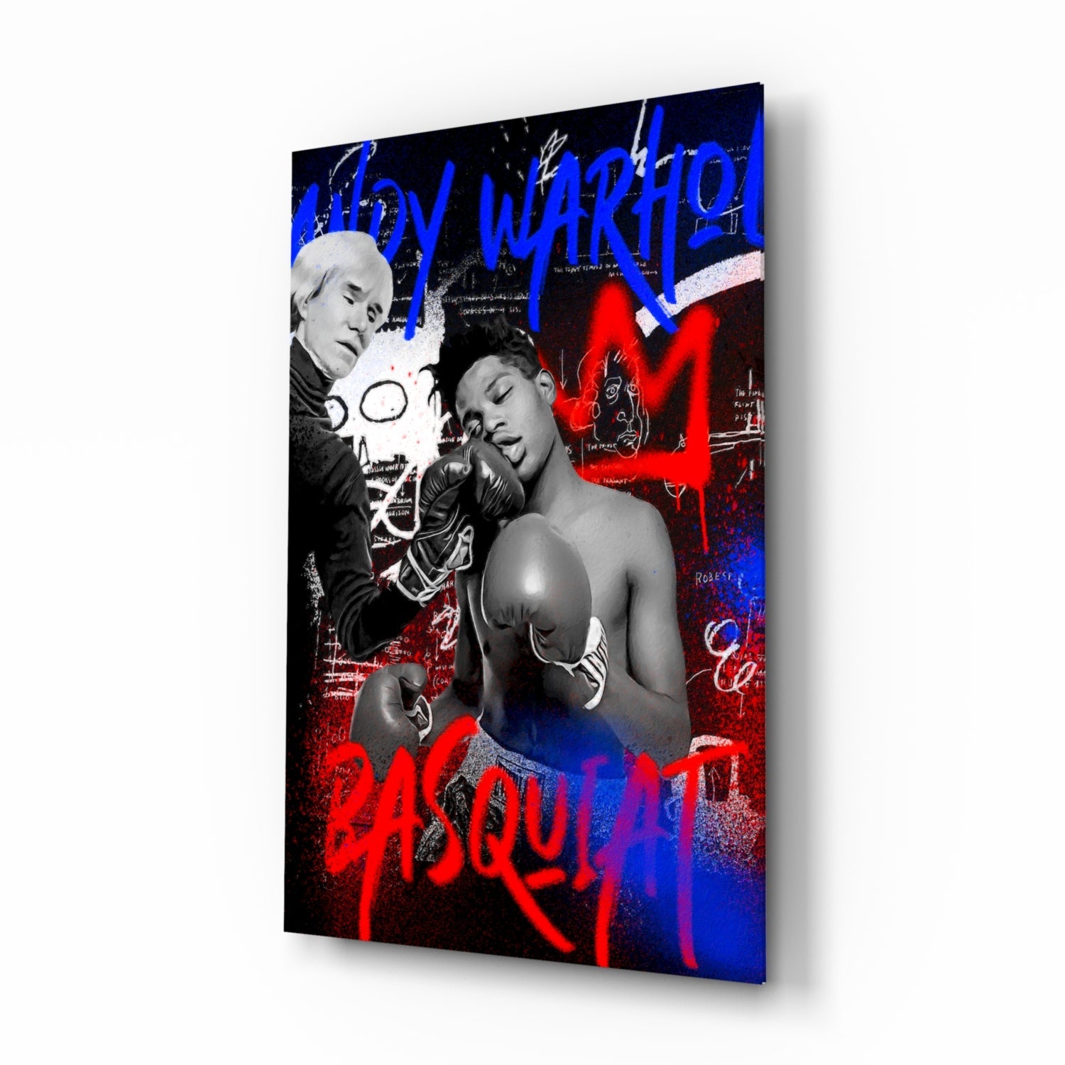 Andy Warhol vs Jean-Michel Basquiat Glass Wall Art || Designer Collection.