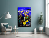 Style of Jean-Michel Basquiat Glass Wall Art || Designer Collection.