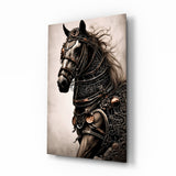 Warrior's Horse Glass Wall Art || Designer's Collection.