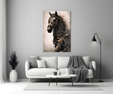 Warrior's Horse Glass Wall Art || Designer's Collection.