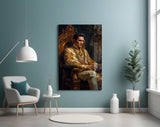 Elvis Presley in the Throne Glass Wall Art || Designer's Collection.