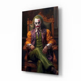 Joker in the Throne Glass Wall Art || Designer Collection.