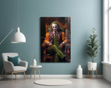 Joker in the Throne Glass Wall Art || Designer Collection.