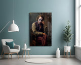 Joker the Thinker Glass Wall Art || Designer Collection.