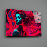 Red Feelings Glass Wall Art || Designer Collection.
