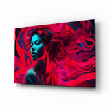 Red Feelings Glass Wall Art || Designer Collection.