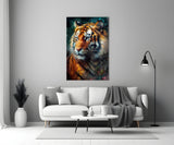 Tiger Glass Wall Art || Designer's Collection