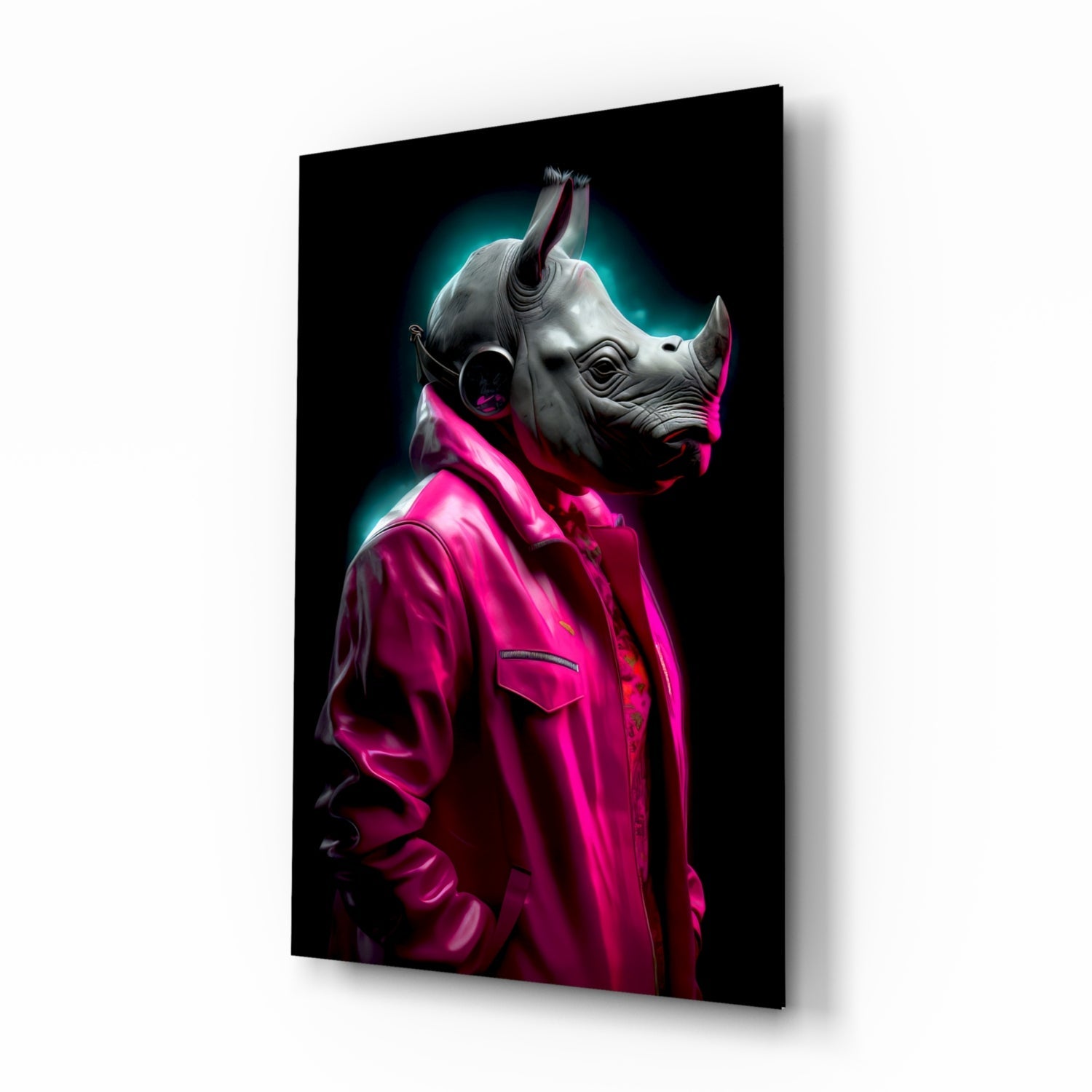 Rhino in Style Glass Wall Art || Designer Collection.