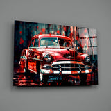 Vintage American Car Glass Wall Art || Designers Collection.