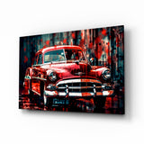 Vintage American Car Glass Wall Art || Designers Collection.