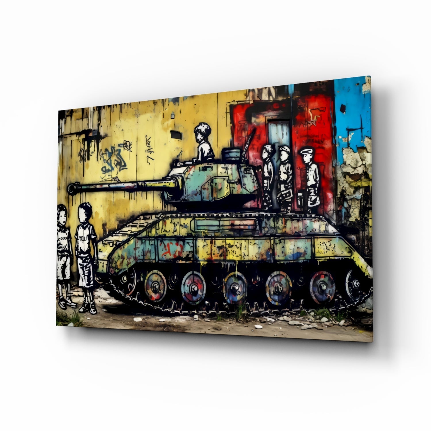 Children of War Glass Wall Art || Designer Collection.