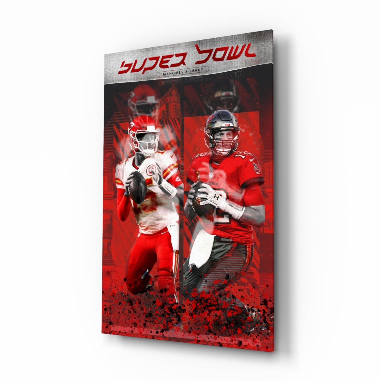 NFL - Mahomes x Brady Glass Wall Art || Designer Collection.