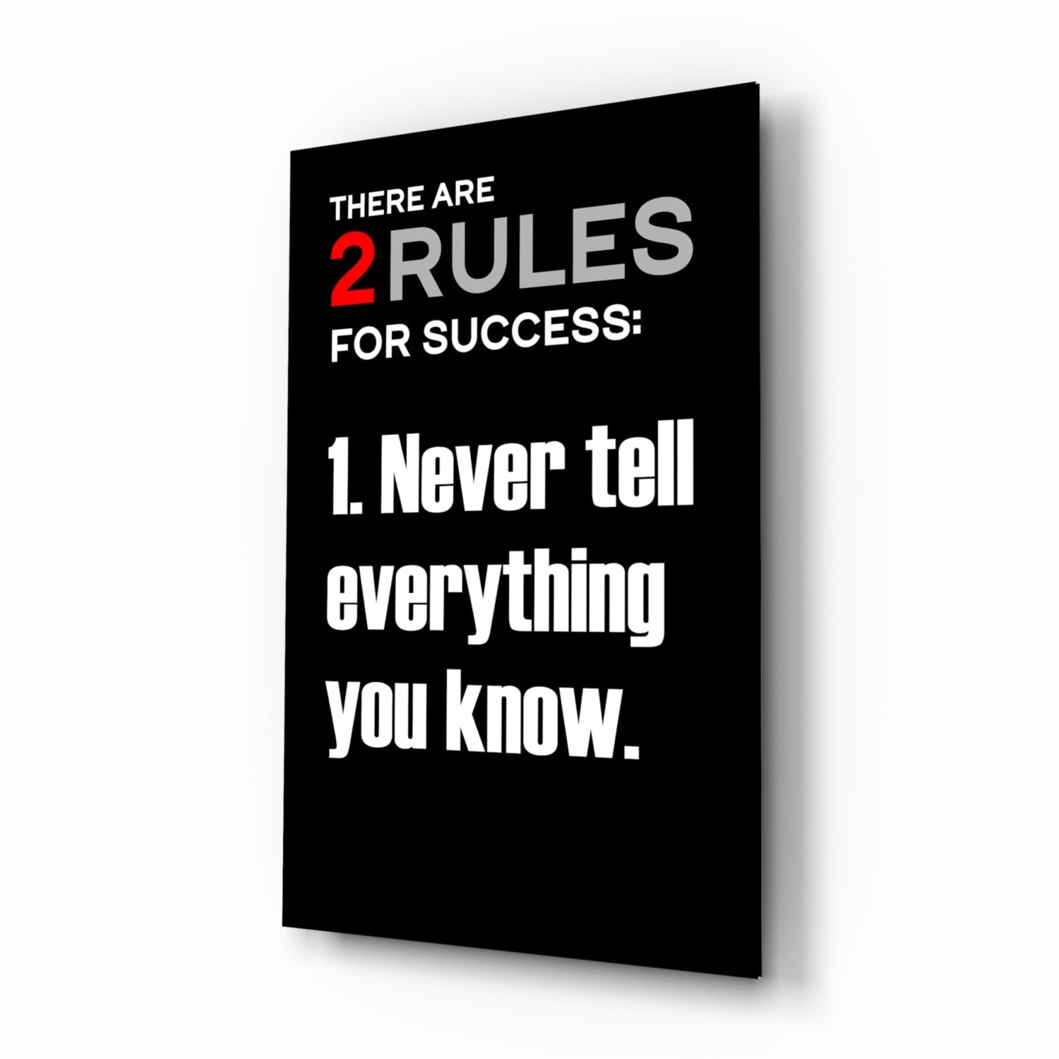 Rules of Success Glass Wall Art || Designer Collection.