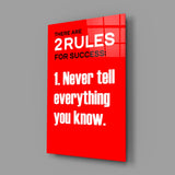 Rules of Success Glass Wall Art || Designer Collection.