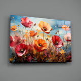 Poppies Glass Wall Art || Designer Collection.