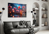 Magical Poppies Glass Wall Art || Designer Collection.