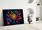 Bitcoin Glass Wall Art || Designer Collection.