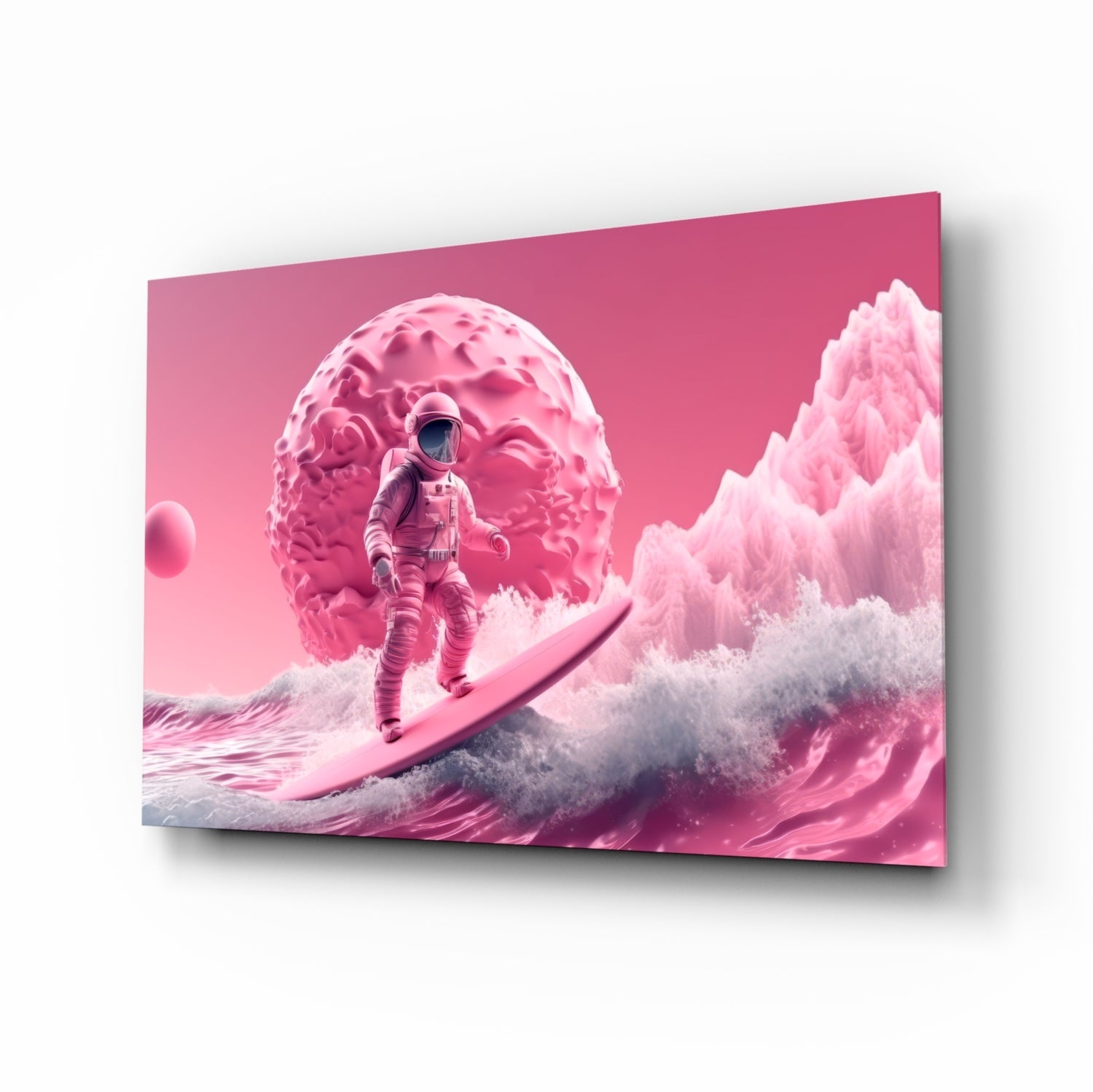 Pinky Space Glass Wall Art || Designer Collection.
