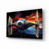Tie Fighter Glass Wall Art || Designer Collection.