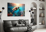 Sea Turtle Glass Wall Art || Designer Collection.