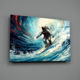 Surfing Glass Wall Art || Designer Collection.