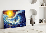 Waves Glass Wall Art || Designer Collection.