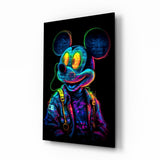 Neon Mouse Glass Wall Art || Designer Collection.