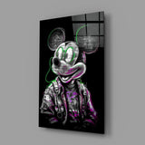 Neon Mouse Glass Wall Art || Designer Collection.