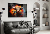 Bull Glass Wall Art|| Designer's Collection.
