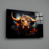Bull Glass Wall Art|| Designer's Collection.
