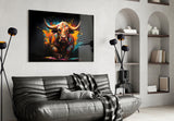 Bull Glass Wall Art|| Designer's Collection.