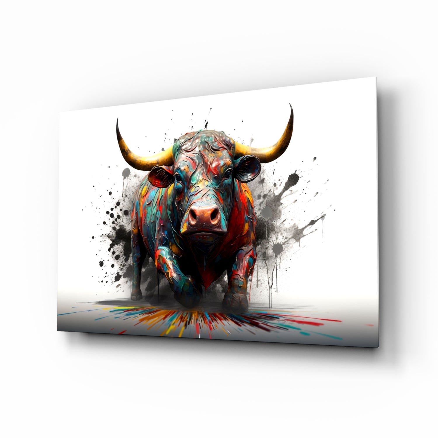 Bull Glass Wall Art|| Designer's Collection.
