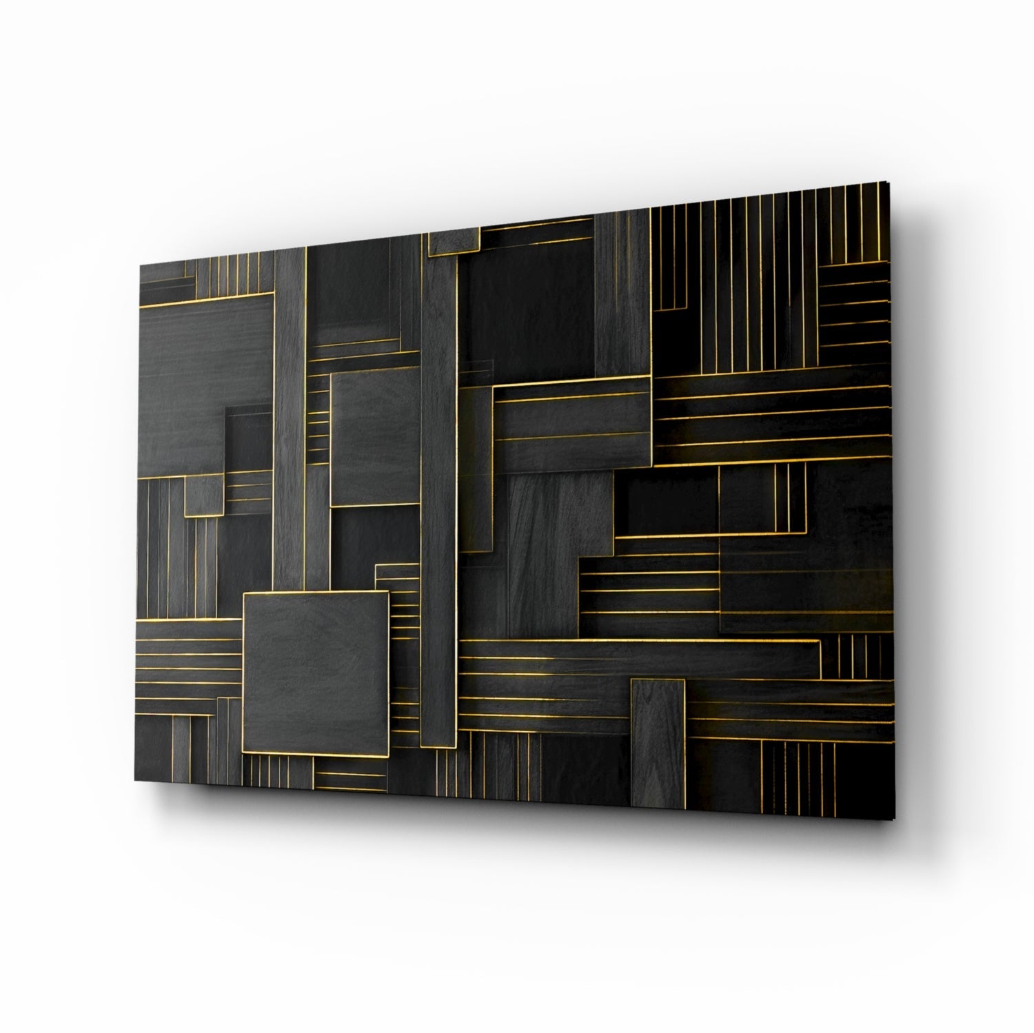 Rectangles Glass Wall Art|| Designer's Collection.