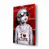 I Love Life Glass Wall Art || Designer Collection