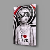 I Love Life Glass Wall Art || Designer Collection