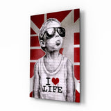 I Love Life Glass Wall Art || Designer Collection.