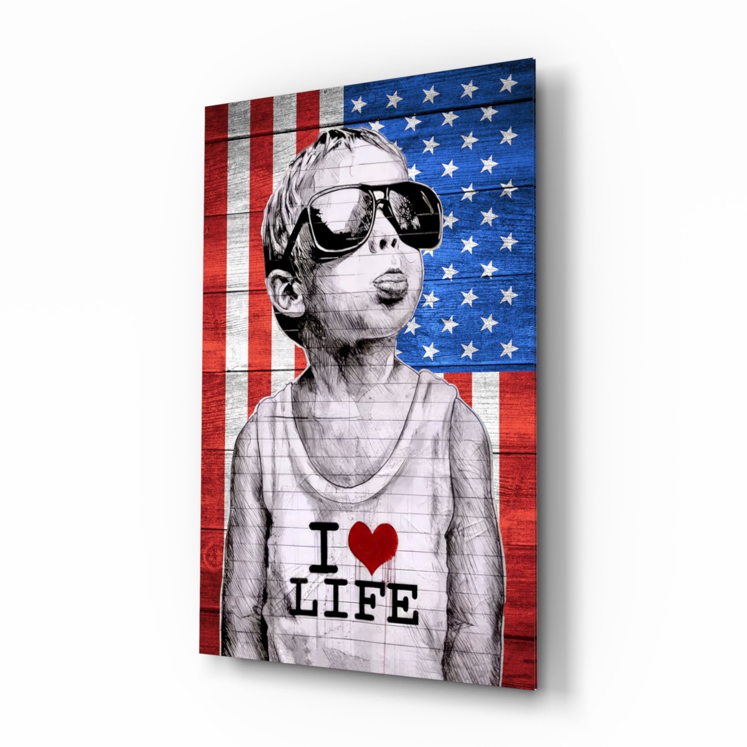 I Love Life Glass Wall Art || Designer Collection.