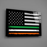 USA-Irland Flag Glass Wall Art || Designer Collection