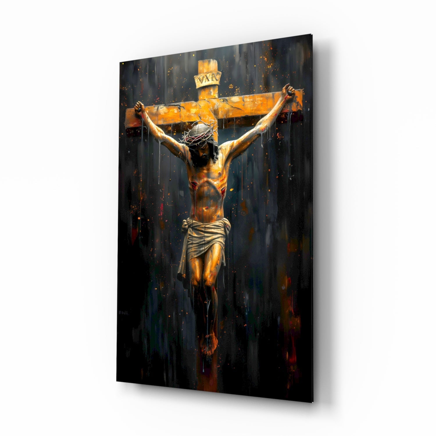 Cross Glass Wall Art || Designer Collection.
