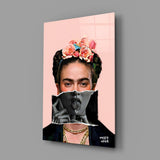 Contemporary Kahlo Glass Wall Art || Designer Collection.