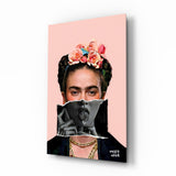 Contemporary Kahlo Glass Wall Art || Designer Collection.