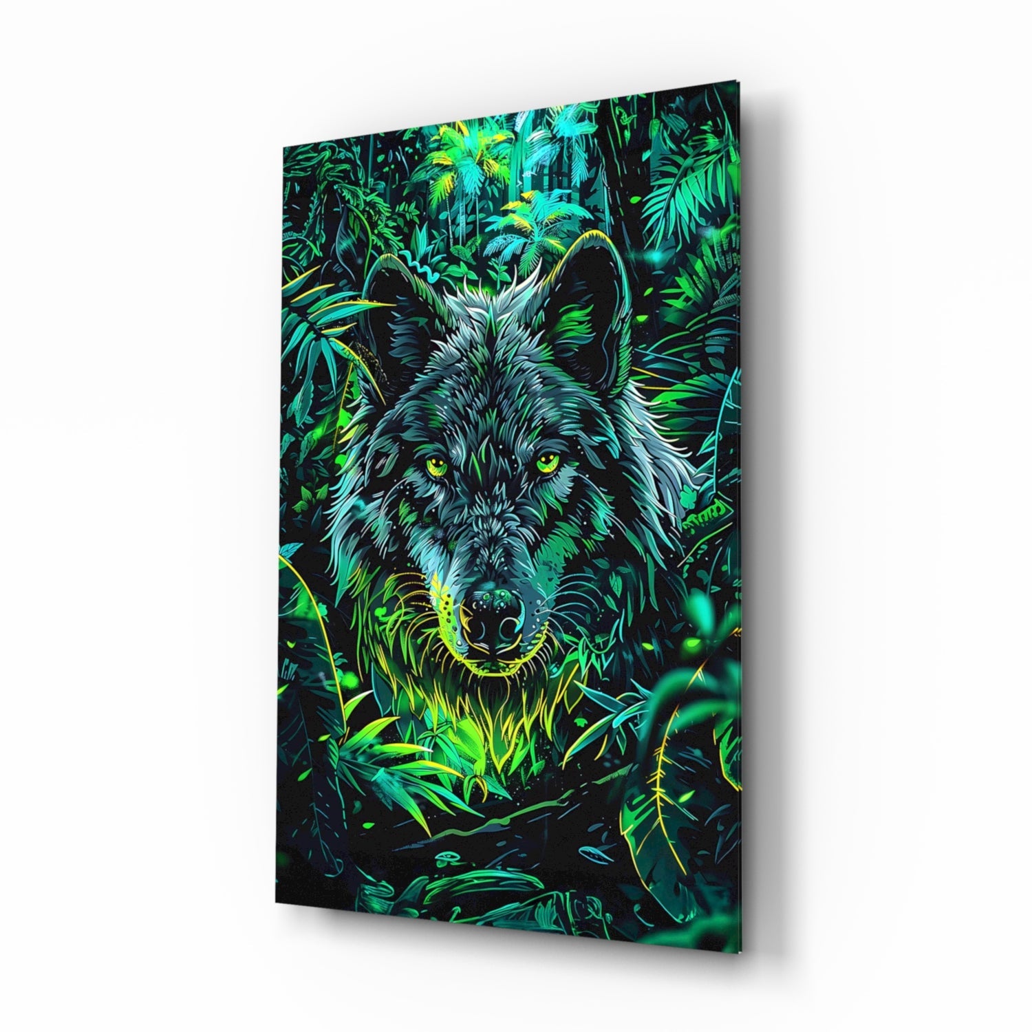 Wolf Glass Wall Art || Designer Collection.