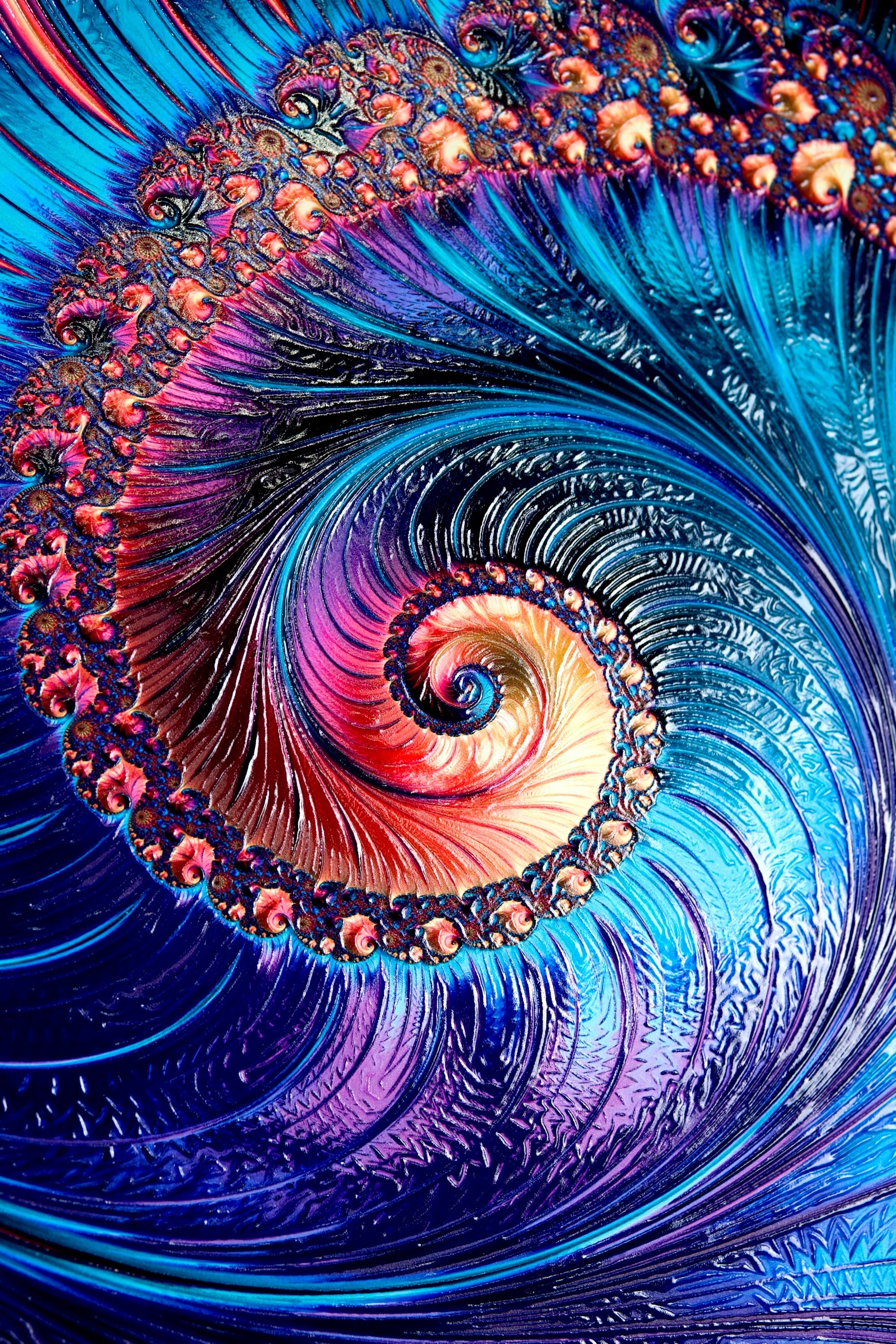 Aurora Spiral Luxe — Haptic 3D Embossed + High-Gloss Lacquer Print