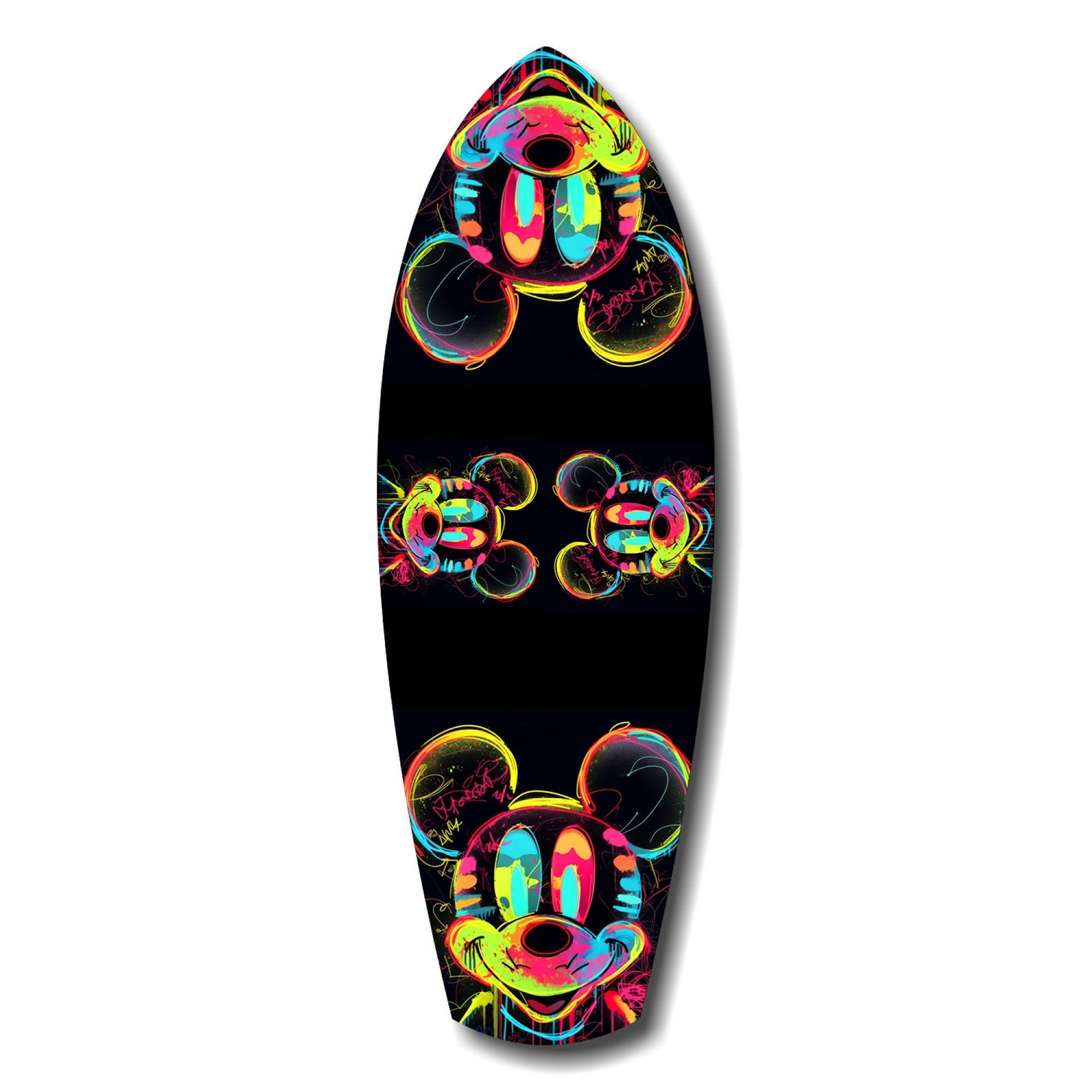Neon Cartoon Mouse Pop Art Tempered Glass Wall Art.