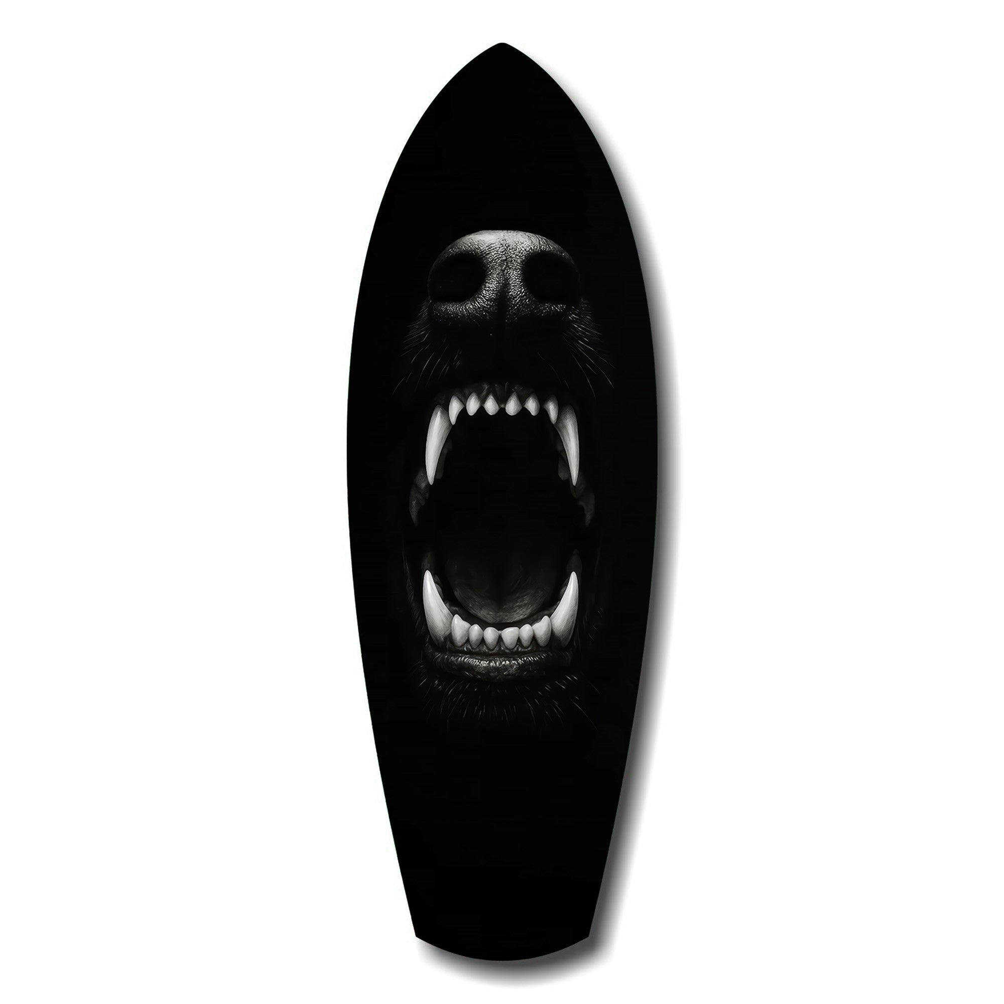 Beast Fangs Close-Up Dark Glass Wall Art.