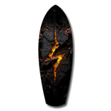 Lightning Bolt Burning Stone Glow Glass Wall Art.