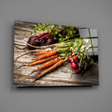 Carrot and Radish Glass Wall Art.