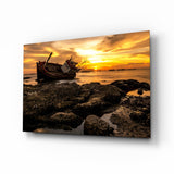 Ship Wreck Glass Wall Art.